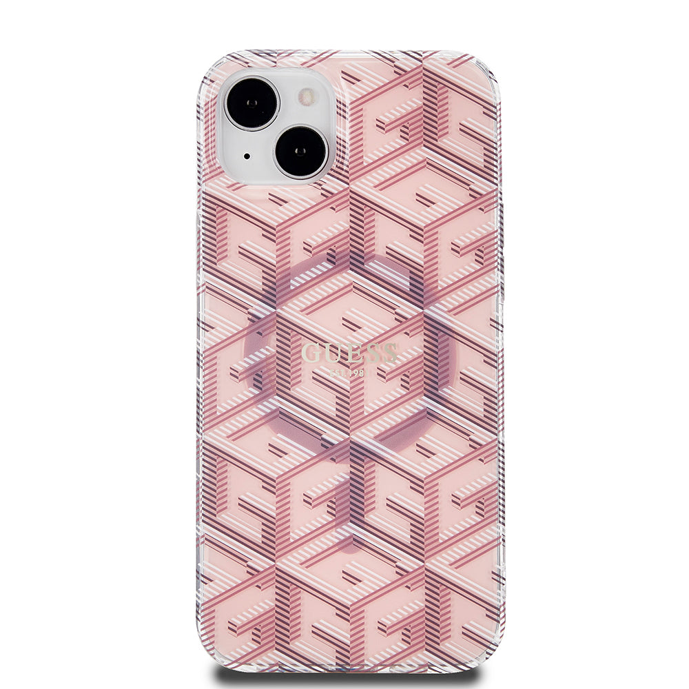 MagSafe-kotelo Apple iPhone 15 Plus -puhelimelle, Guess, IML Gcube, Pinkki