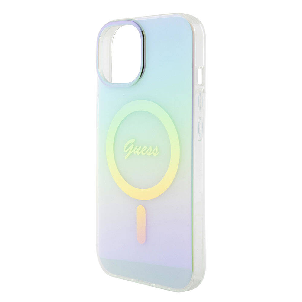 MagSafe-kotelo Apple iPhone 15 Plus -puhelimelle, Guess, IML Iridescent, Turkoosi