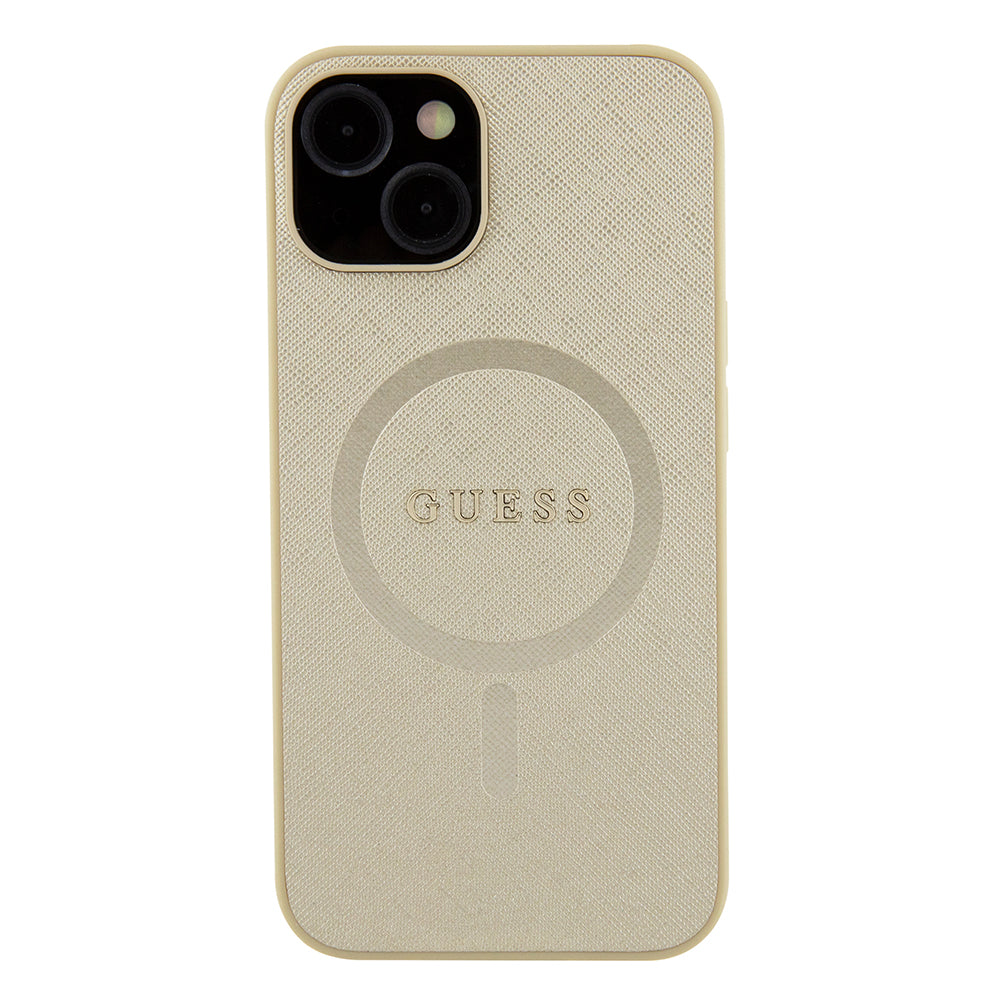 MagSafe-kotelo Apple iPhone 15 Plus -puhelimelle, Guess, Saffiano, Kultainen