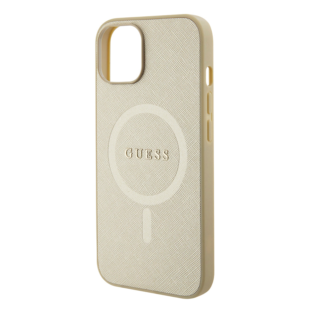 MagSafe-kotelo Apple iPhone 15 Plus -puhelimelle, Guess, Saffiano, Kultainen