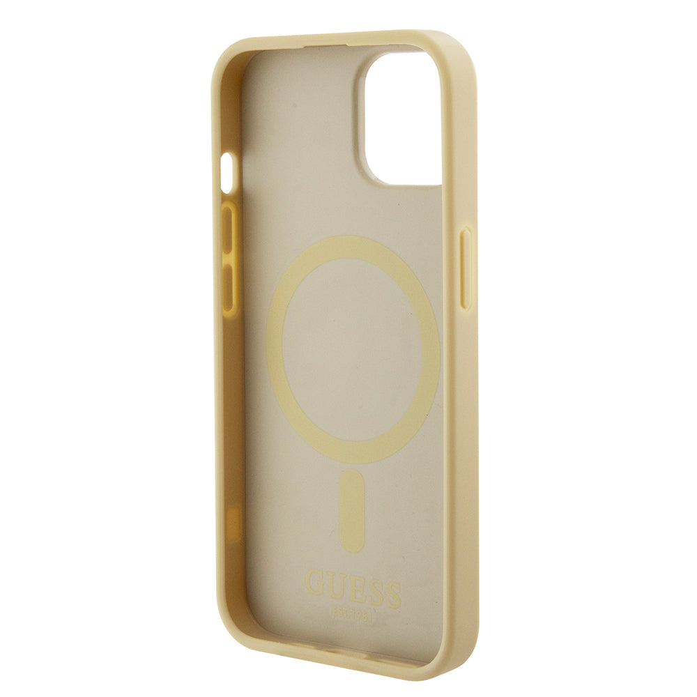 MagSafe-kotelo Apple iPhone 15 Plus -puhelimelle, Guess, Saffiano, Kultainen