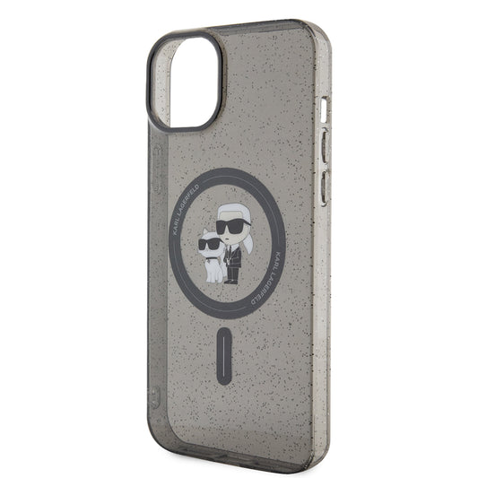 MagSafe-kotelo Apple iPhone 15 Plus -puhelimelle, Karl Lagerfeld, Glitter, Musta