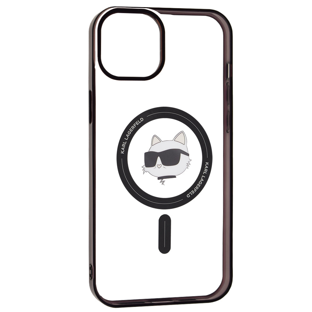 MagSafe-kotelo Apple iPhone 15 Plus -puhelimelle, Karl Lagerfeld, IML Choupette's Head, Läpinäkyvä