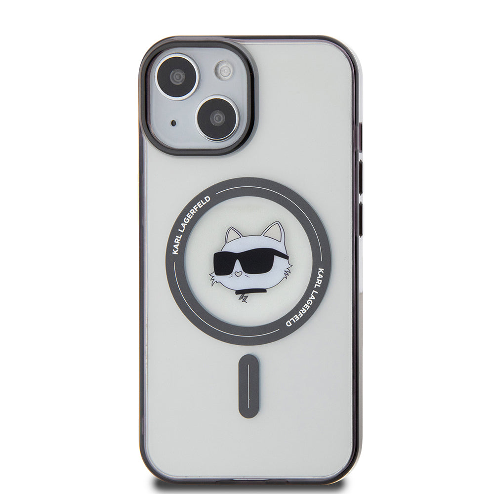 MagSafe-kotelo Apple iPhone 15 Plus -puhelimelle, Karl Lagerfeld, IML Choupette's Head, Läpinäkyvä