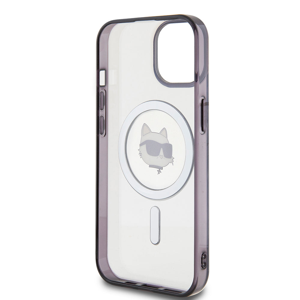 MagSafe-kotelo Apple iPhone 15 Plus -puhelimelle, Karl Lagerfeld, IML Choupette's Head, Läpinäkyvä