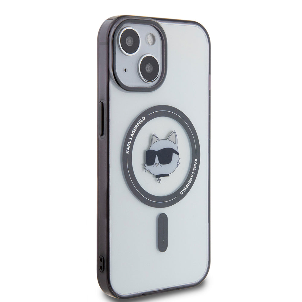 MagSafe-kotelo Apple iPhone 15 Plus -puhelimelle, Karl Lagerfeld, IML Choupette's Head, Läpinäkyvä
