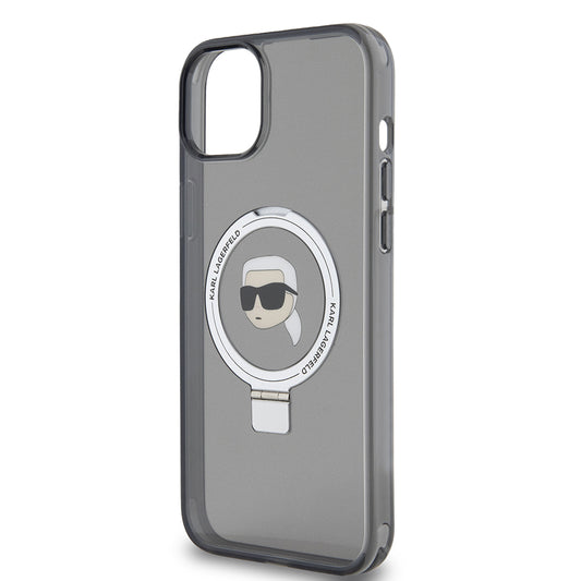 MagSafe-kotelo Apple iPhone 15 Plus -puhelimelle, Karl Lagerfeld, Ring Stand Karl's Head, Musta