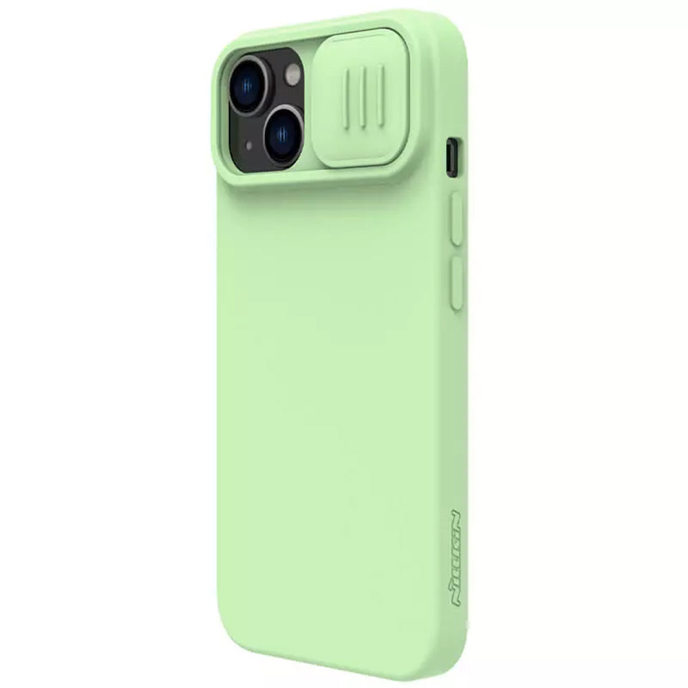 MagSafe-kuori Apple iPhone 15 Plus -puhelimelle, Nillkin, CamShield Silky, Vaaleanvihreä