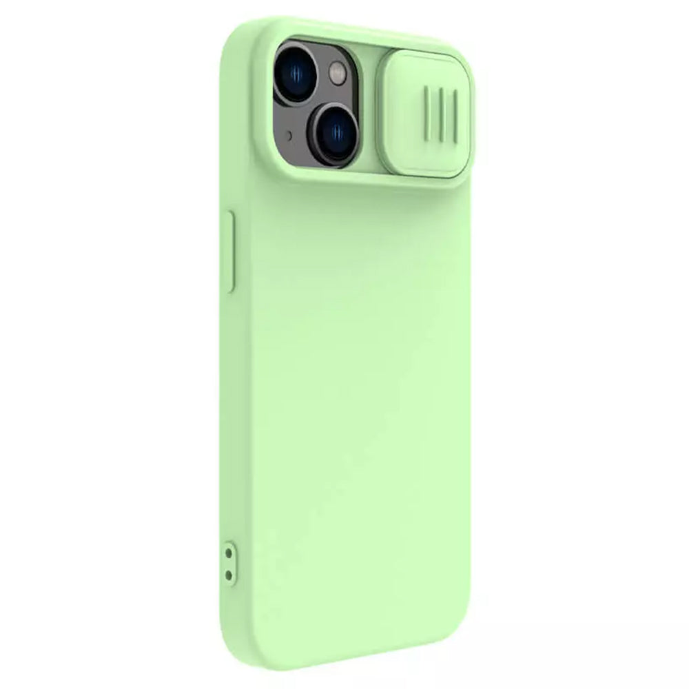 MagSafe-kuori Apple iPhone 15 Plus -puhelimelle, Nillkin, CamShield Silky, Vaaleanvihreä