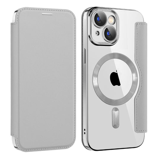 MagSafe-kuori Apple iPhone 15 Plus -puhelimelle, Techsuit, SmartMag Book, Harmaa