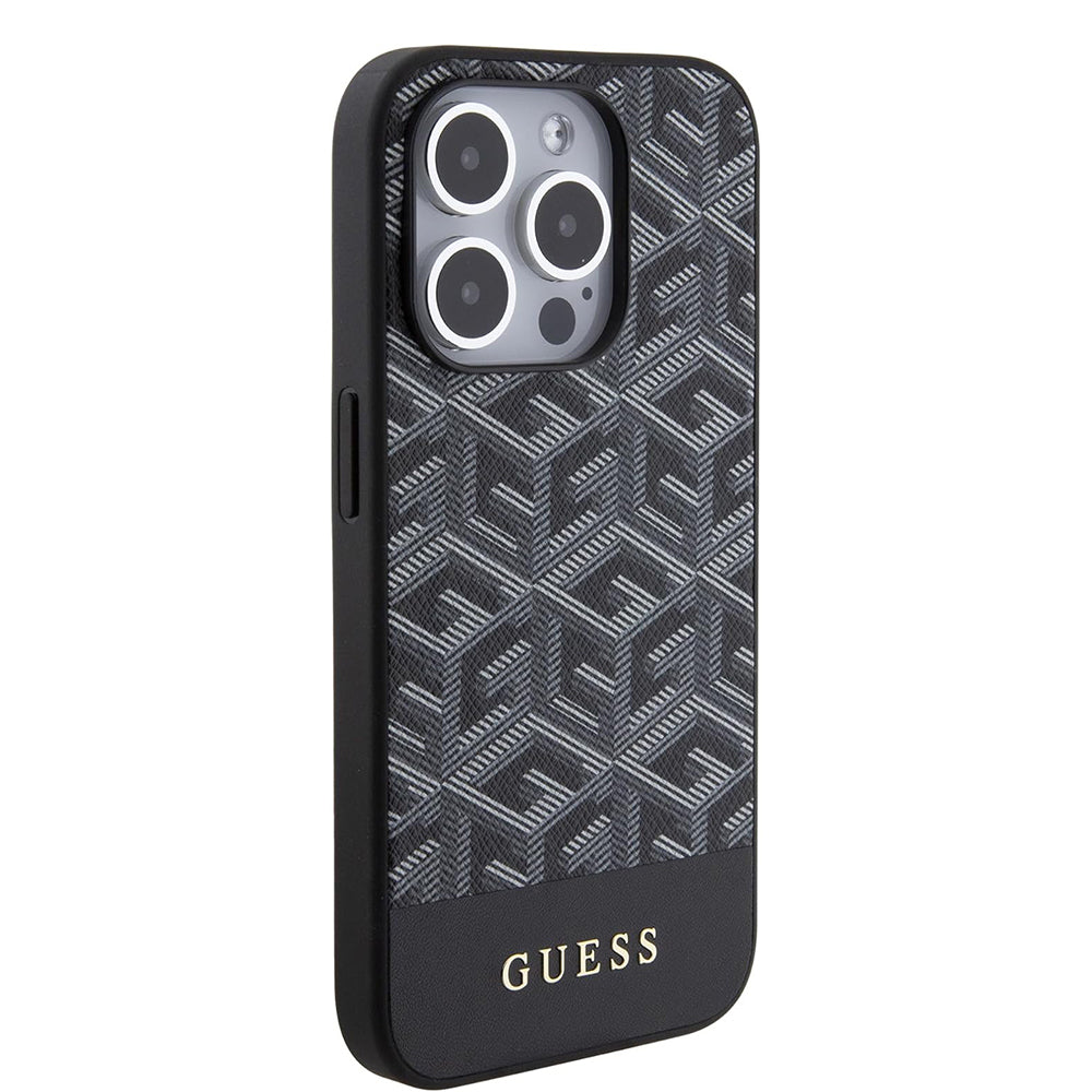 MagSafe-kotelo Apple iPhone 15 Prolle, Guess, GCube Stripes, Musta