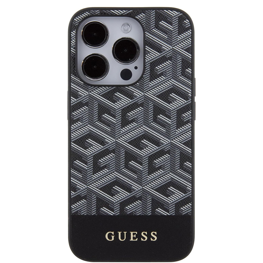 MagSafe-kotelo Apple iPhone 15 Prolle, Guess, GCube Stripes, Musta