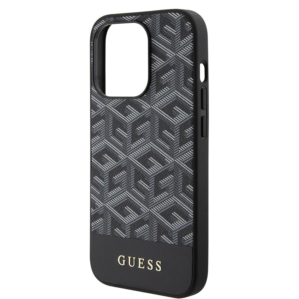 MagSafe-kotelo Apple iPhone 15 Prolle, Guess, GCube Stripes, Musta