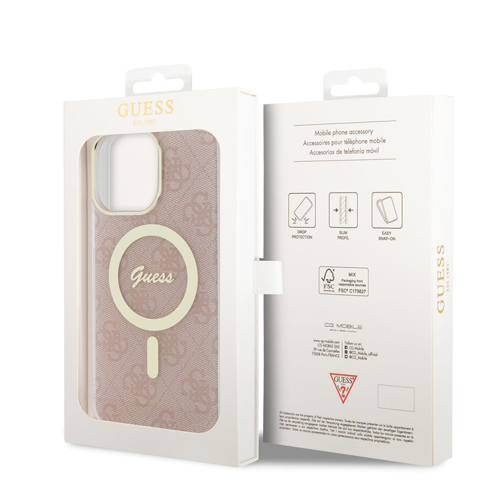 MagSafe-kotelo Apple iPhone 15 Prolle, Guess, IML 4G, Pinkki