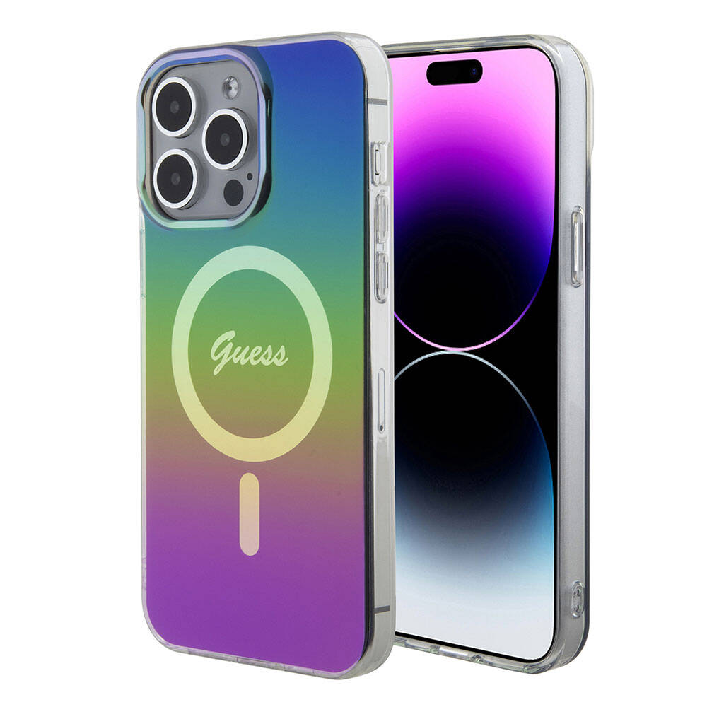 MagSafe-kotelo Apple iPhone 15 Prolle, Guess, IML Iridescent, Monivärinen