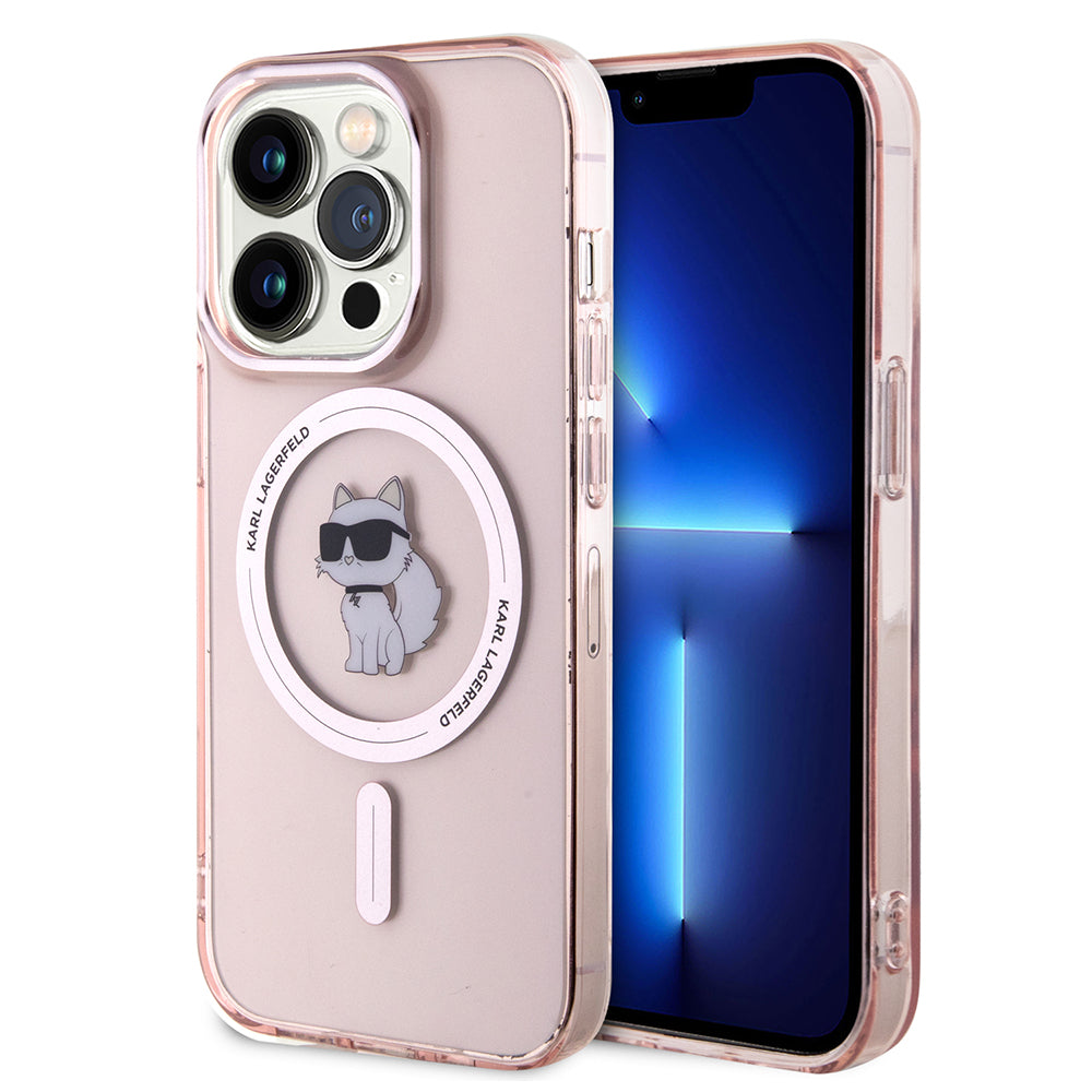 MagSafe-kotelo Apple iPhone 15 Prolle, Karl Lagerfeld, IML Choupette, Pinkki