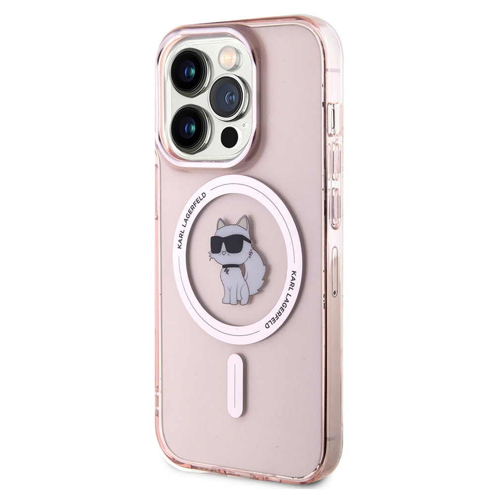 MagSafe-kotelo Apple iPhone 15 Prolle, Karl Lagerfeld, IML Choupette, Pinkki