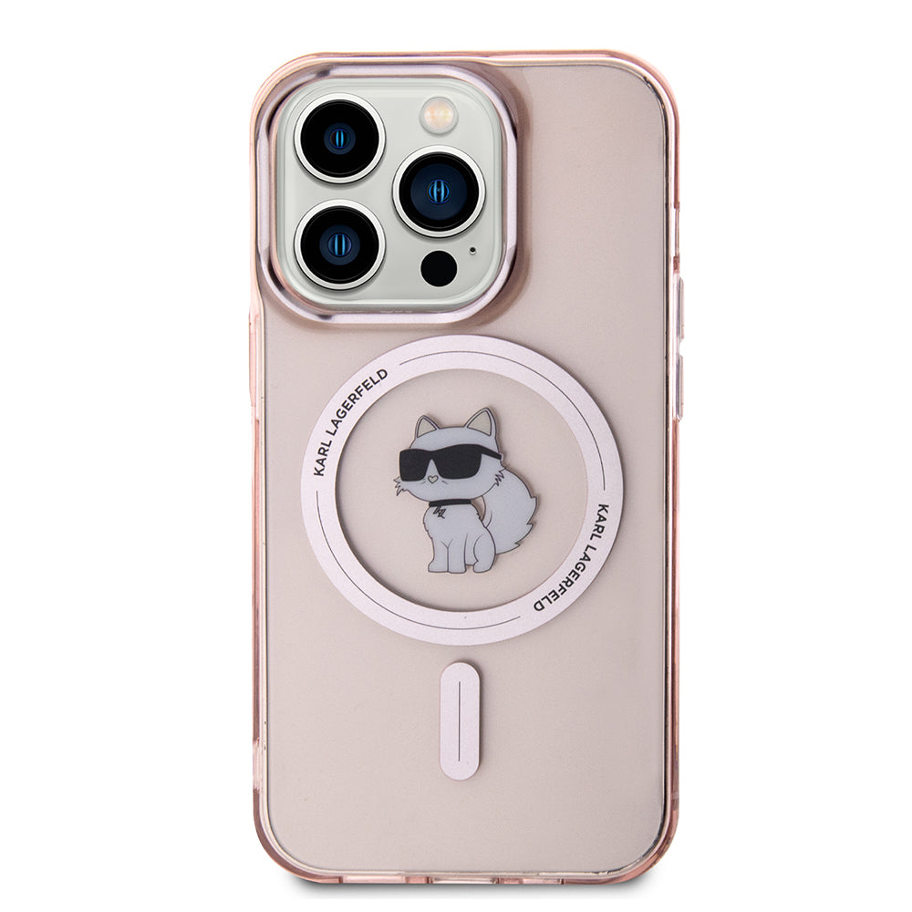 MagSafe-kotelo Apple iPhone 15 Prolle, Karl Lagerfeld, IML Choupette, Pinkki