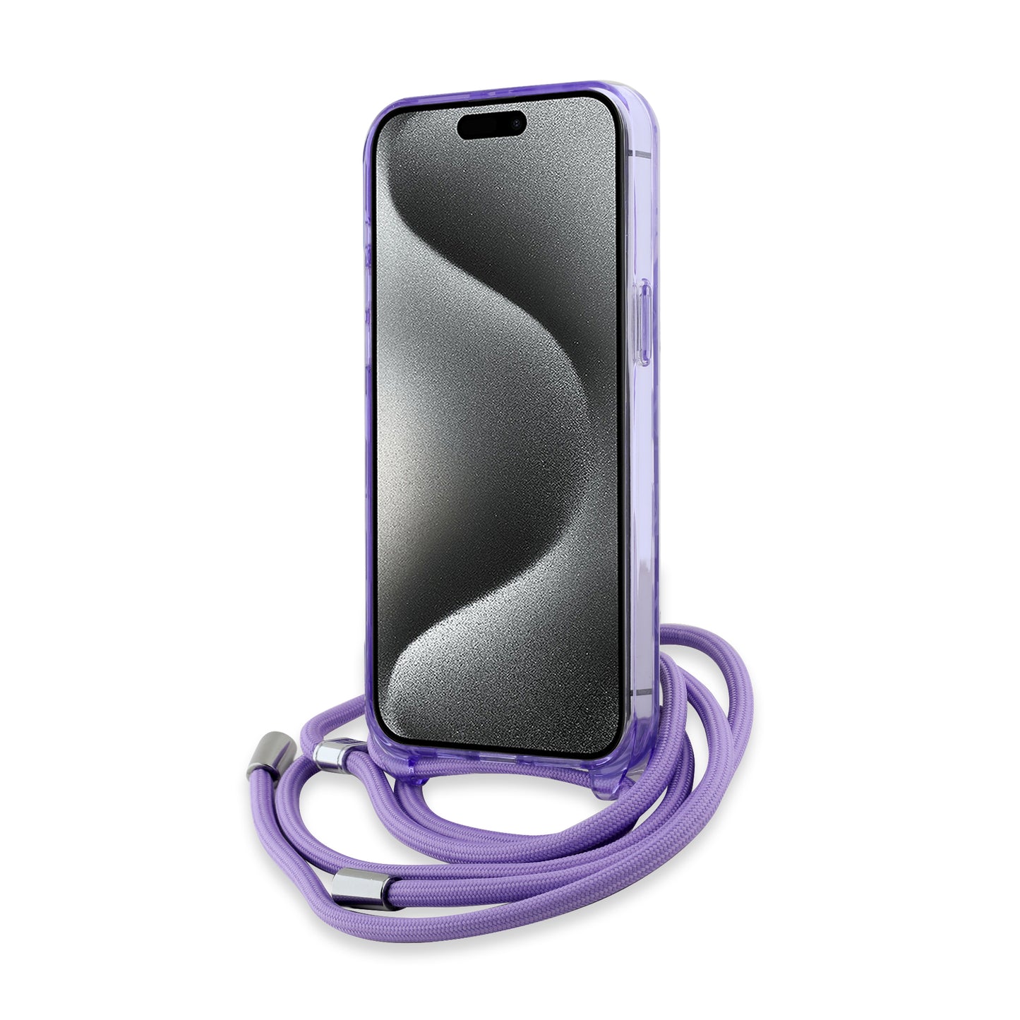 MagSafe-kotelo Apple iPhone 15 Prolle, Karl Lagerfeld, IML Crossbody Monogram Karl & Choupette's Heads, Violetti