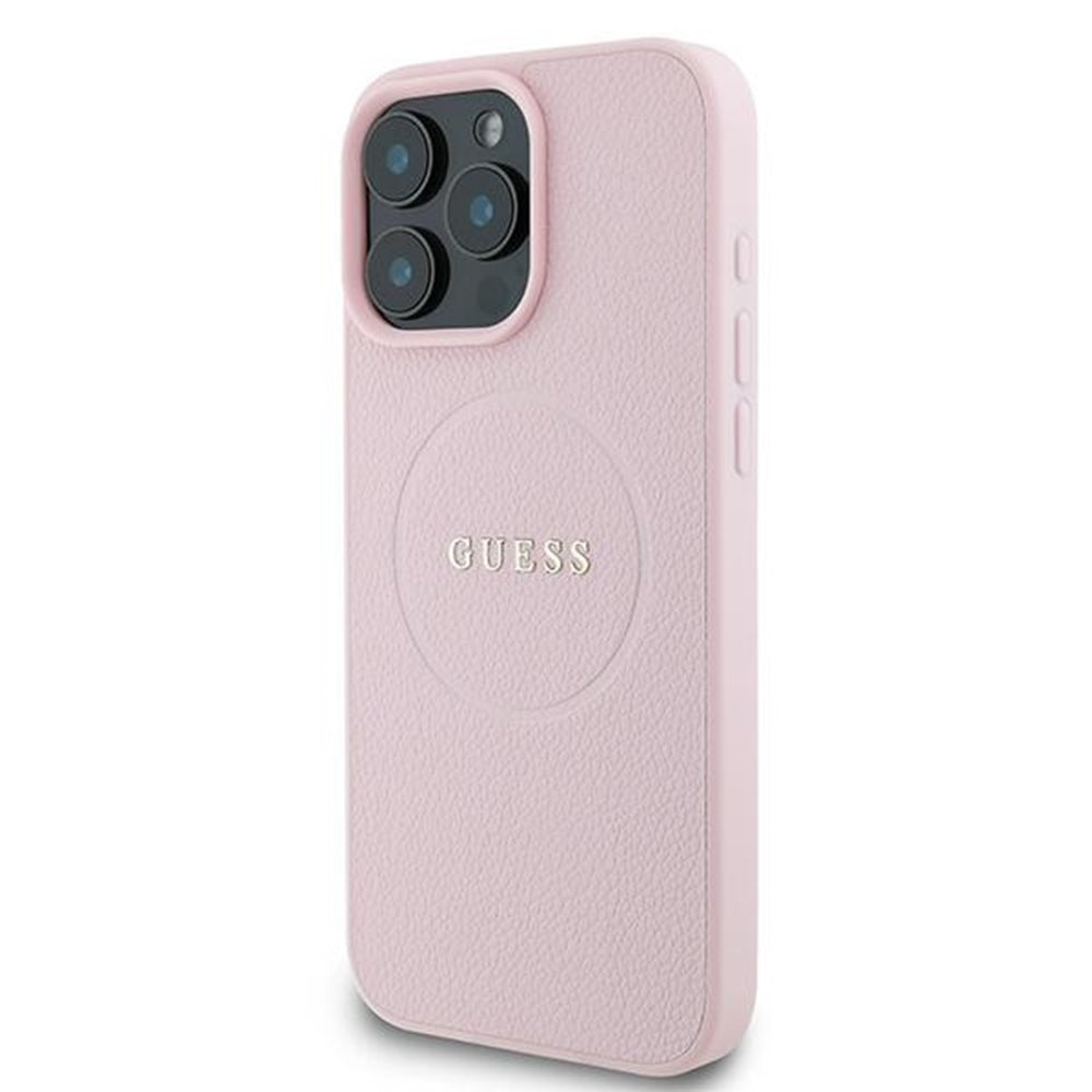 MagSafe-kotelo Apple iPhone 15 Pro Maxille, Guess, Grained Gold Ring, Pinkki