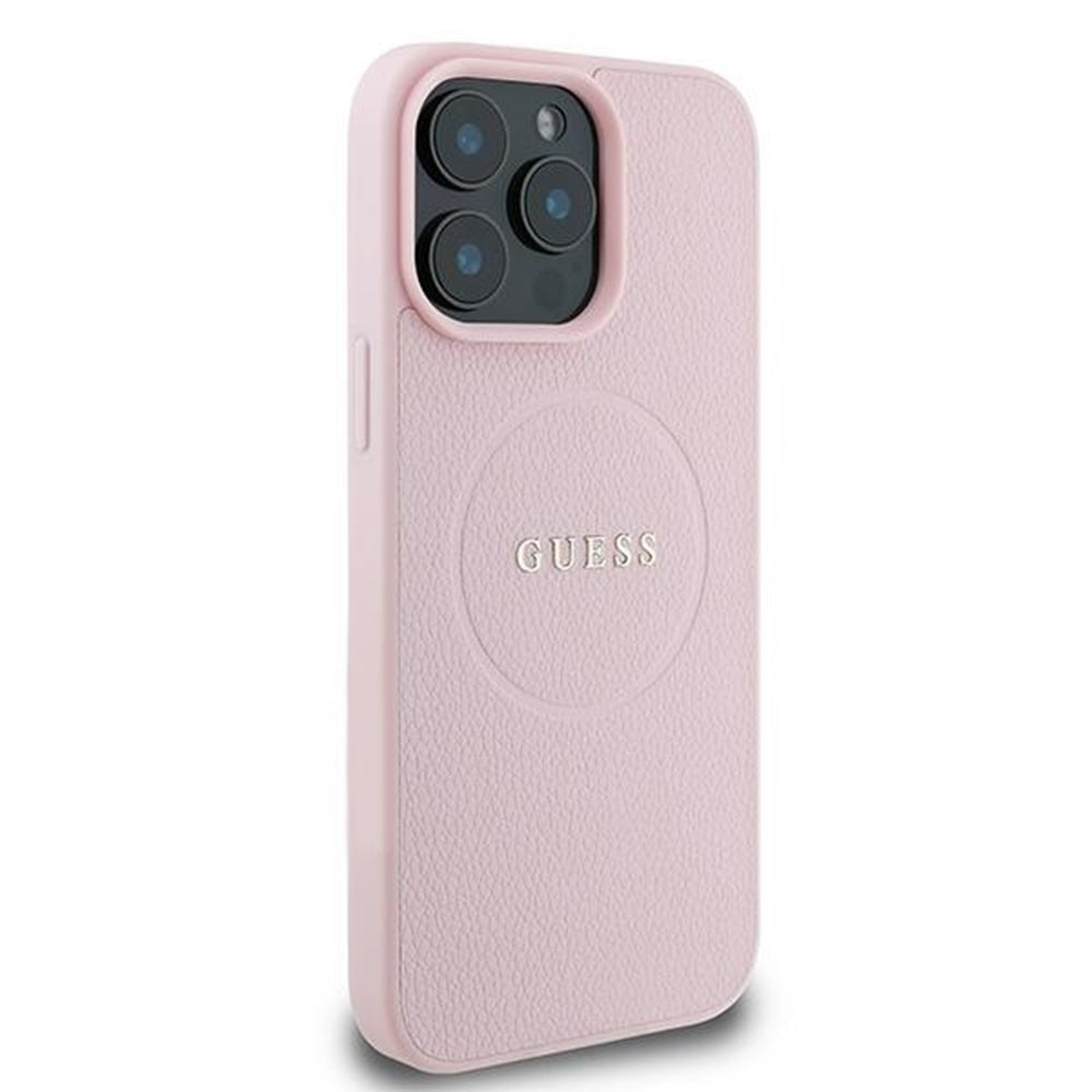 MagSafe-kotelo Apple iPhone 15 Pro Maxille, Guess, Grained Gold Ring, Pinkki