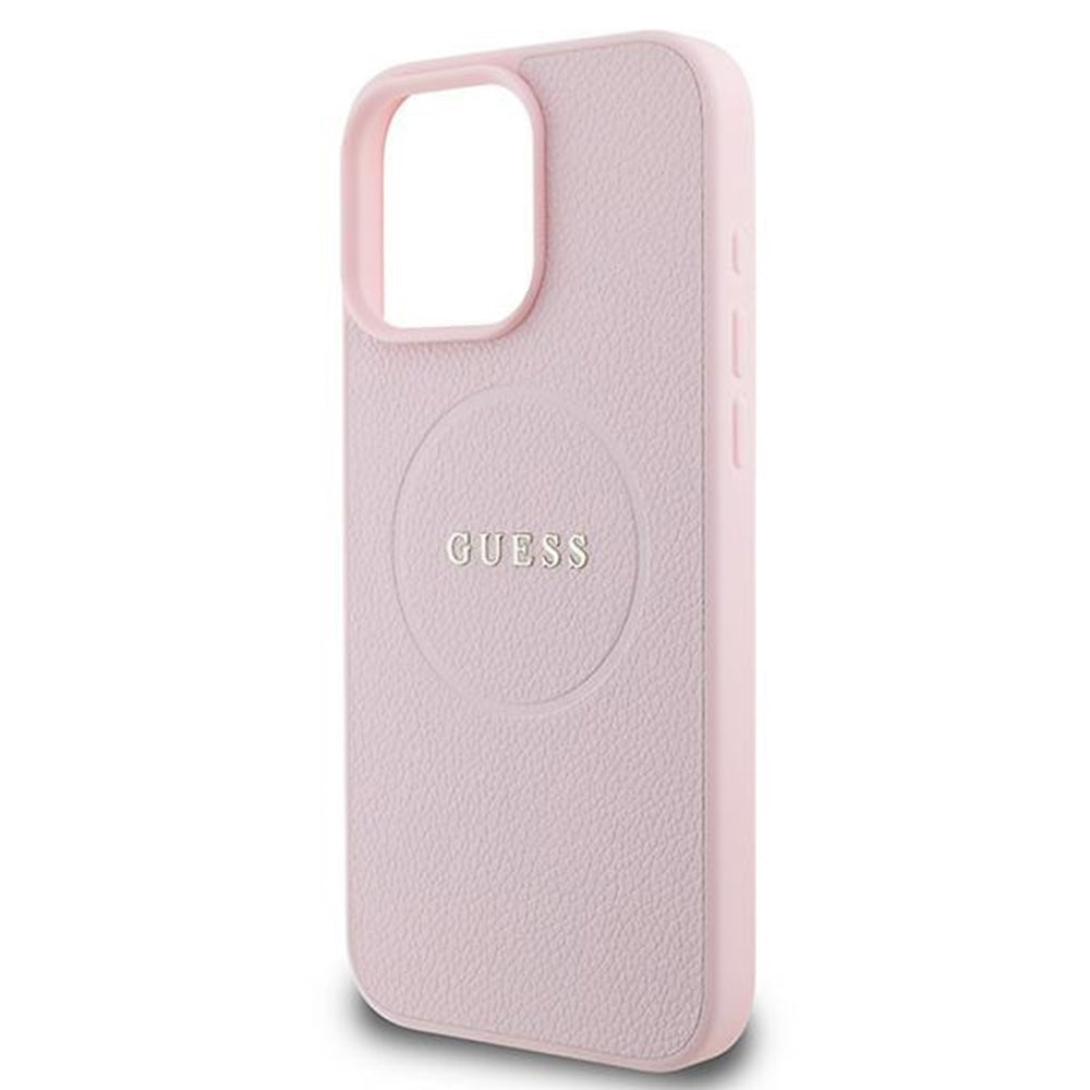 MagSafe-kotelo Apple iPhone 15 Pro Maxille, Guess, Grained Gold Ring, Pinkki