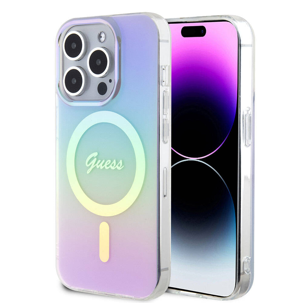 MagSafe-kotelo Apple iPhone 15 Pro Maxille, Guess, IML Iridescent, Violetti
