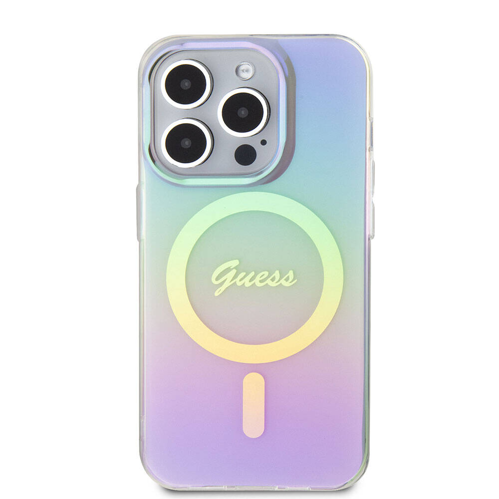 MagSafe-kotelo Apple iPhone 15 Pro Maxille, Guess, IML Iridescent, Violetti