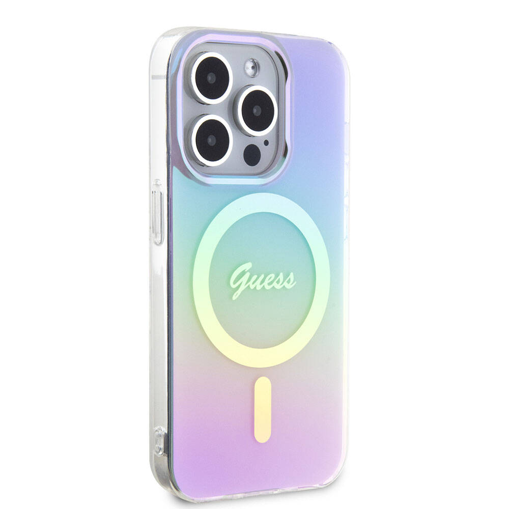 MagSafe-kotelo Apple iPhone 15 Pro Maxille, Guess, IML Iridescent, Violetti