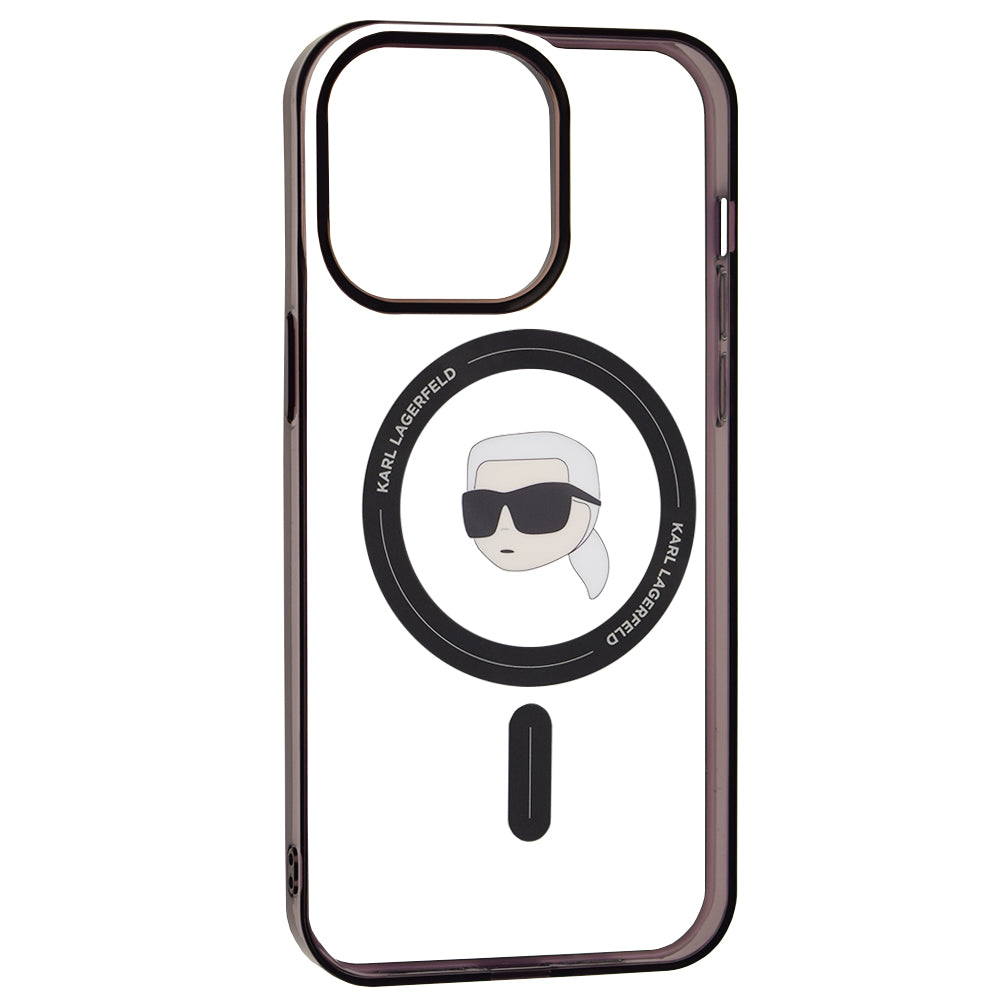 MagSafe-kotelo Apple iPhone 15 Pro Maxille, Karl Lagerfeld, IML Karl's Head, Läpinäkyvä