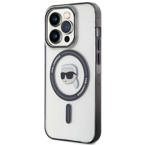 MagSafe-kotelo Apple iPhone 15 Pro Maxille, Karl Lagerfeld, IML Karl's Head, Läpinäkyvä