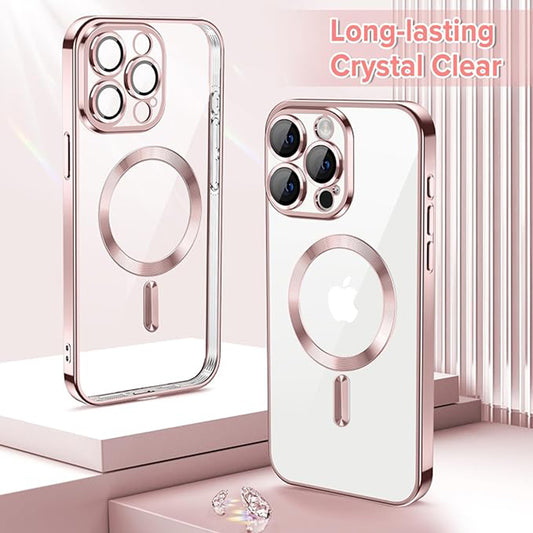 MagSafe-kuori Apple iPhone 15 Pro:lle, Techsuit, Luxury Crystal, Vaaleanpunainen