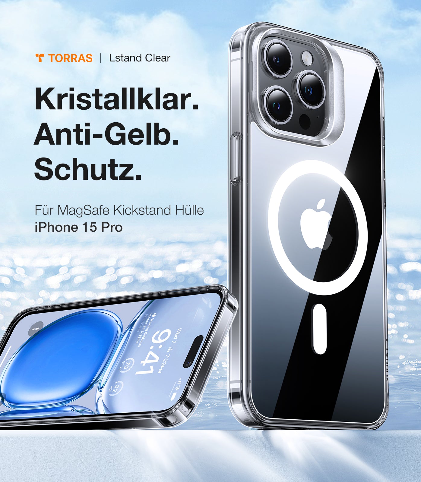 MagSafe-kotelo Apple iPhone 15 Prolle, Torras, Lstand, Läpinäkyvä