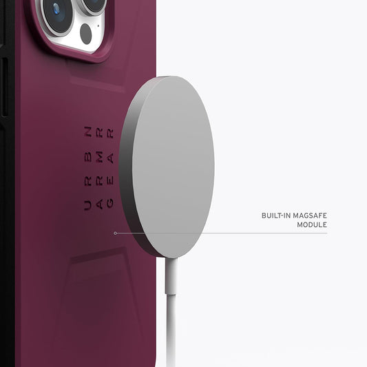 MagSafe-kuori Apple iPhone 15 Pro:lle, Urban Armor Gear, Civilian, Viininpunainen