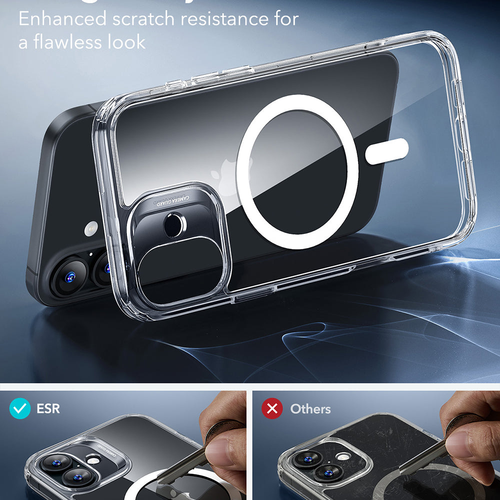 MagSafe-kotelo Apple iPhone 16:lle, ESR, Classic Hybrid, Läpinäkyvä