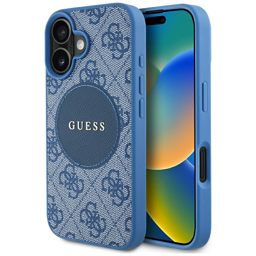 MagSafe-kotelo Apple iPhone 16:lle, Guess, 4G Circle Classic Logo, Sininen
