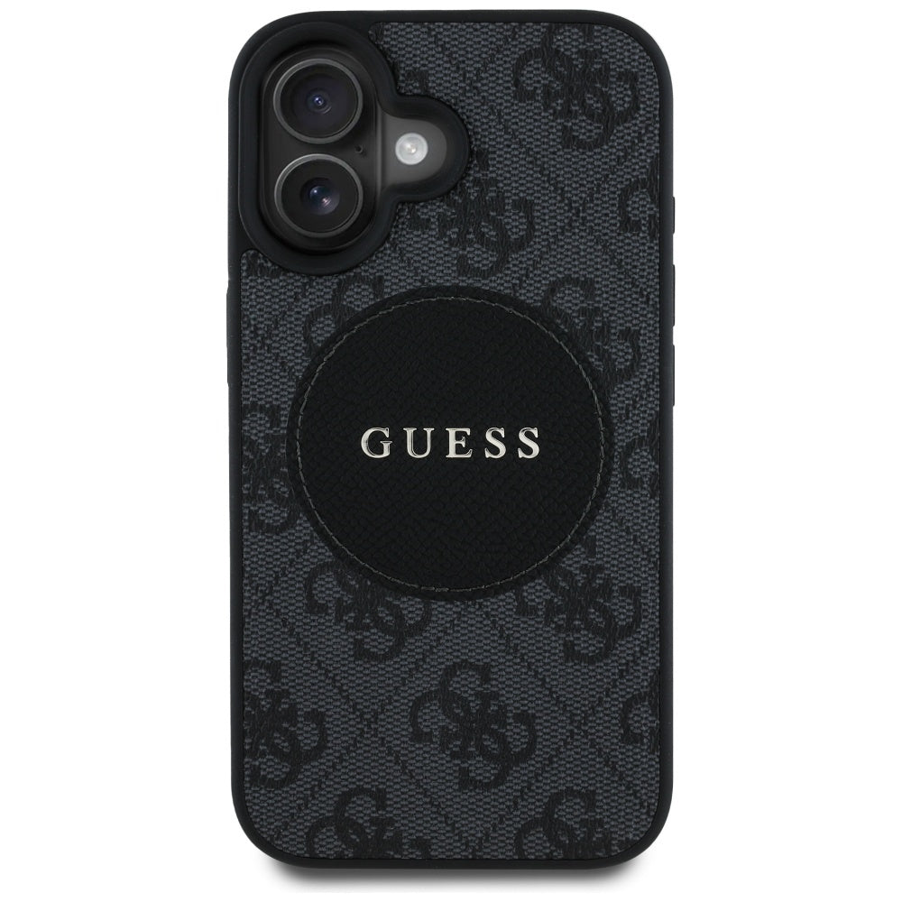 MagSafe-kotelo Apple iPhone 16:lle, Guess, 4G Circle Classic Logo, Musta