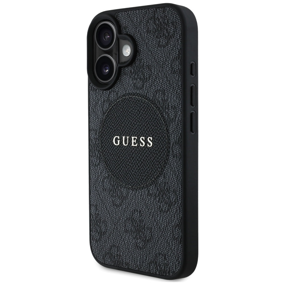 MagSafe-kotelo Apple iPhone 16:lle, Guess, 4G Circle Classic Logo, Musta