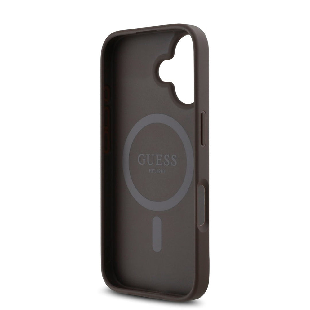 MagSafe-kotelo Apple iPhone 16:lle, Guess, 4G Classic, Ruskea