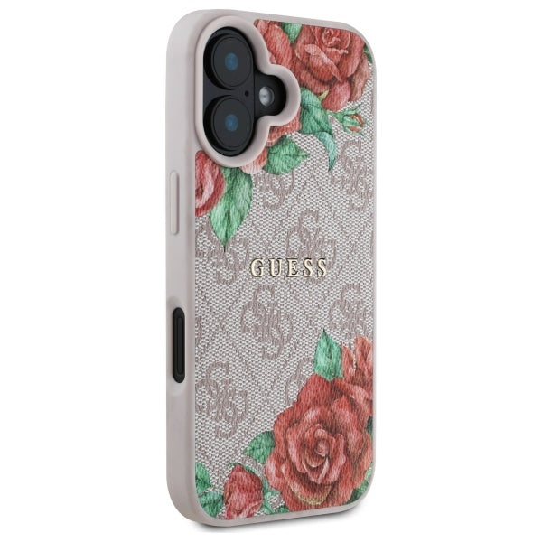 MagSafe-kotelo Apple iPhone 16:lle, Guess, 4G Flowers Print, Pinkki