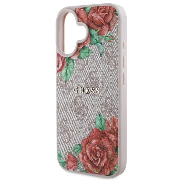 MagSafe-kotelo Apple iPhone 16:lle, Guess, 4G Flowers Print, Pinkki