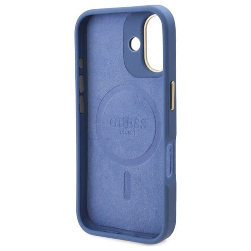 MagSafe-kotelo Apple iPhone 16:lle, Guess, 4G Logo Plate, Sininen