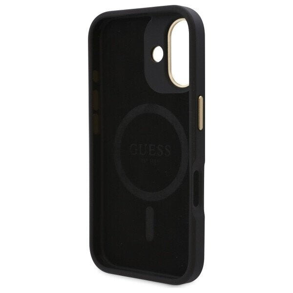 MagSafe-kotelo Apple iPhone 16:lle, Guess, 4G Logo Plate, Musta
