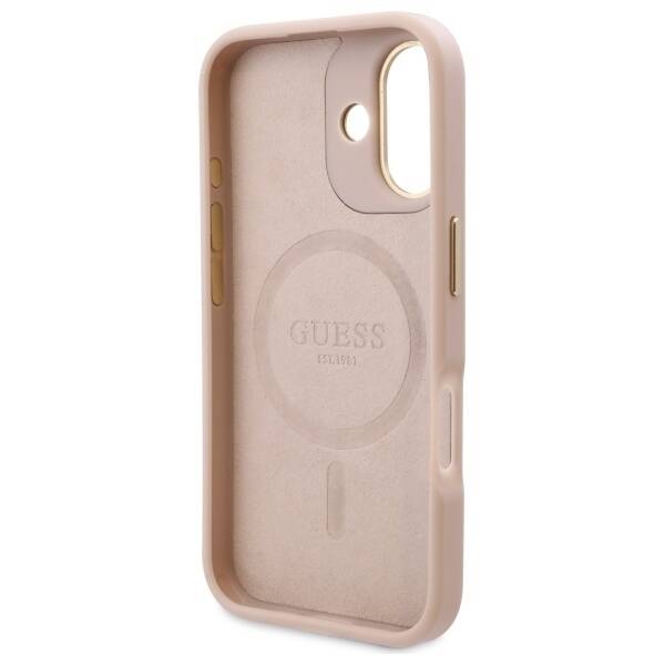 MagSafe-kotelo Apple iPhone 16:lle, Guess, 4G Logo Plate, Pinkki