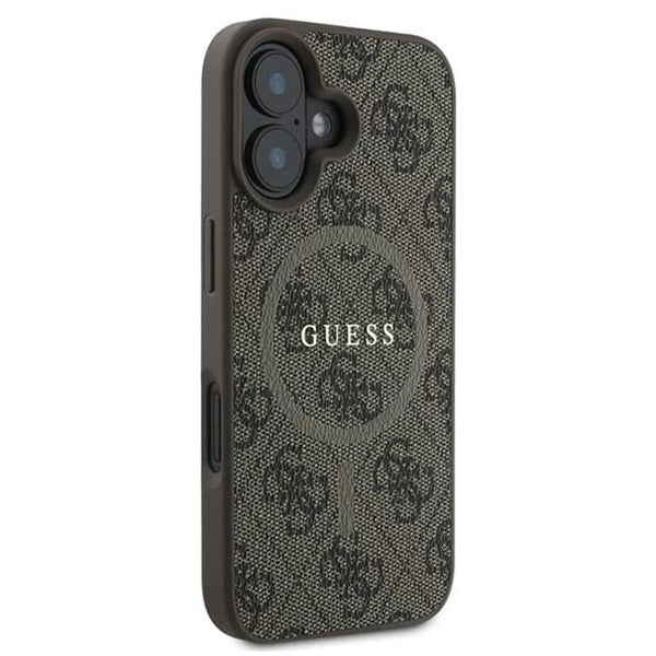 MagSafe-kotelo Apple iPhone 16:lle, Guess, 4G Ring Classic Logo, Ruskea