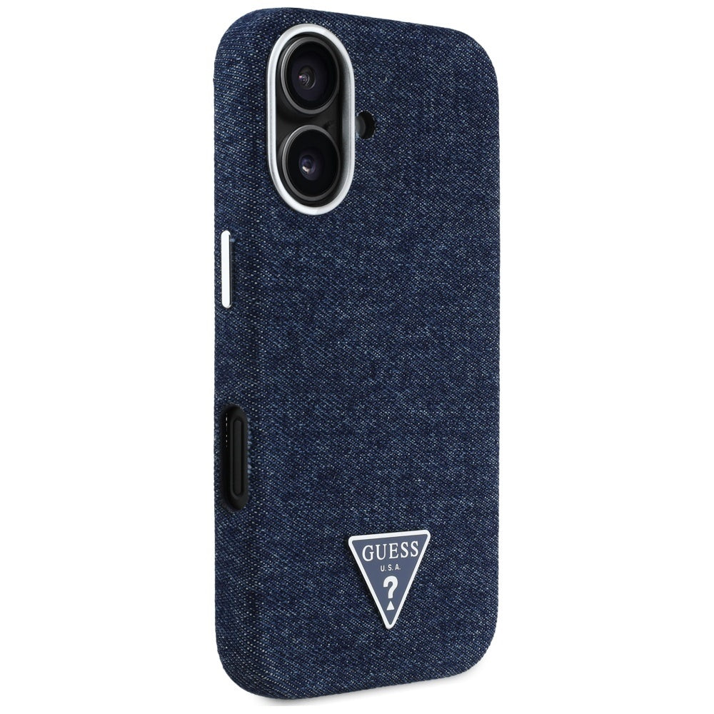 MagSafe-kotelo Apple iPhone 16:lle, Guess, Denim Triangle Logo, Sininen