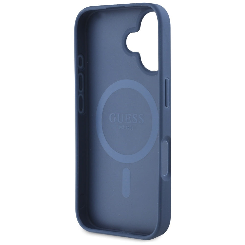 MagSafe-kotelo Apple iPhone 16:lle, Guess, Grained Flowers, Sininen