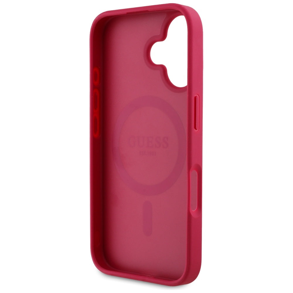 MagSafe-kotelo Apple iPhone 16:lle, Guess, Grained Flowers, Fuksia