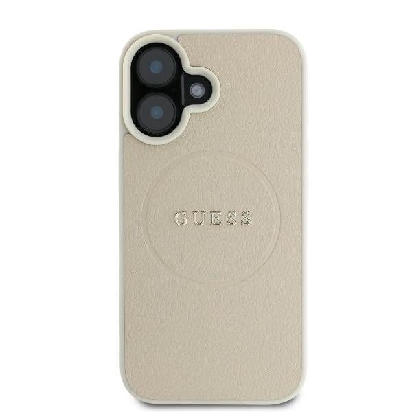 MagSafe-kotelo Apple iPhone 16:lle, Guess, Grained Gold Ring, Beige