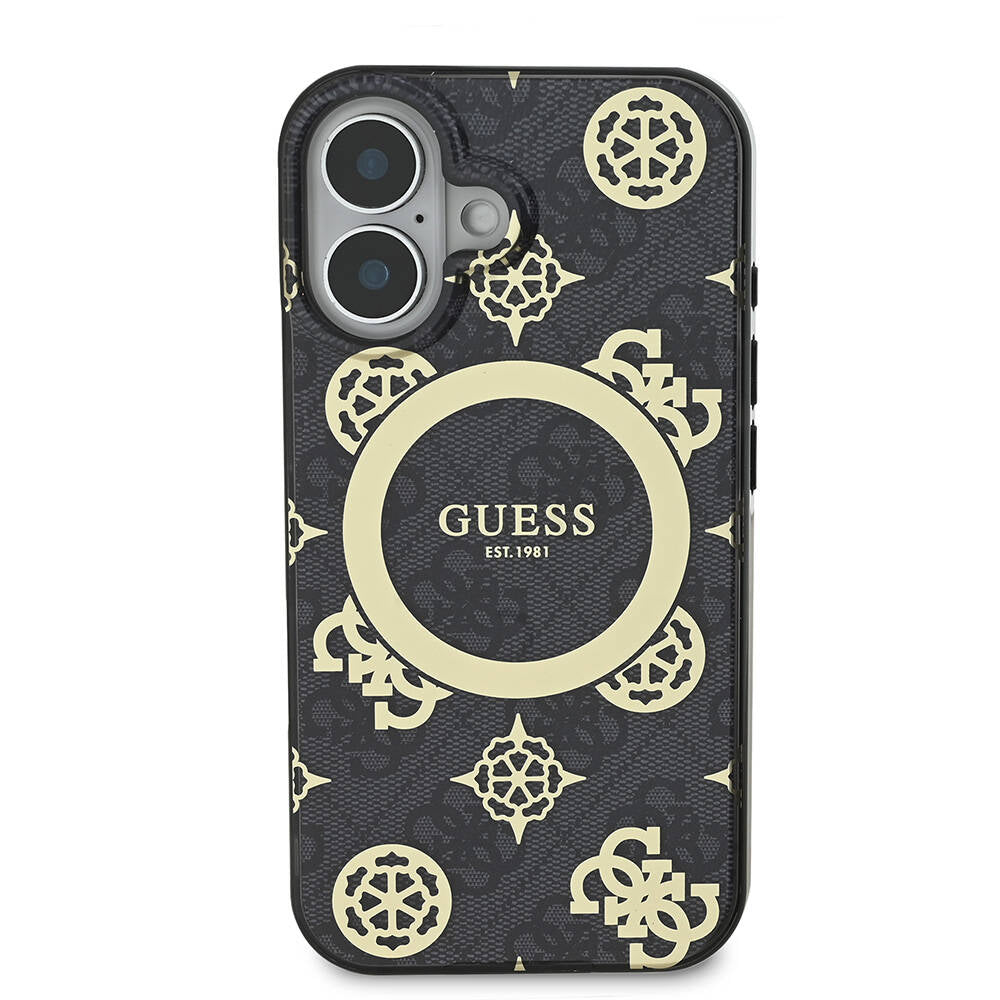 MagSafe-kotelo Apple iPhone 16:lle, Guess, IML 4G Peony, Musta GUHMP16SH4PYEEK